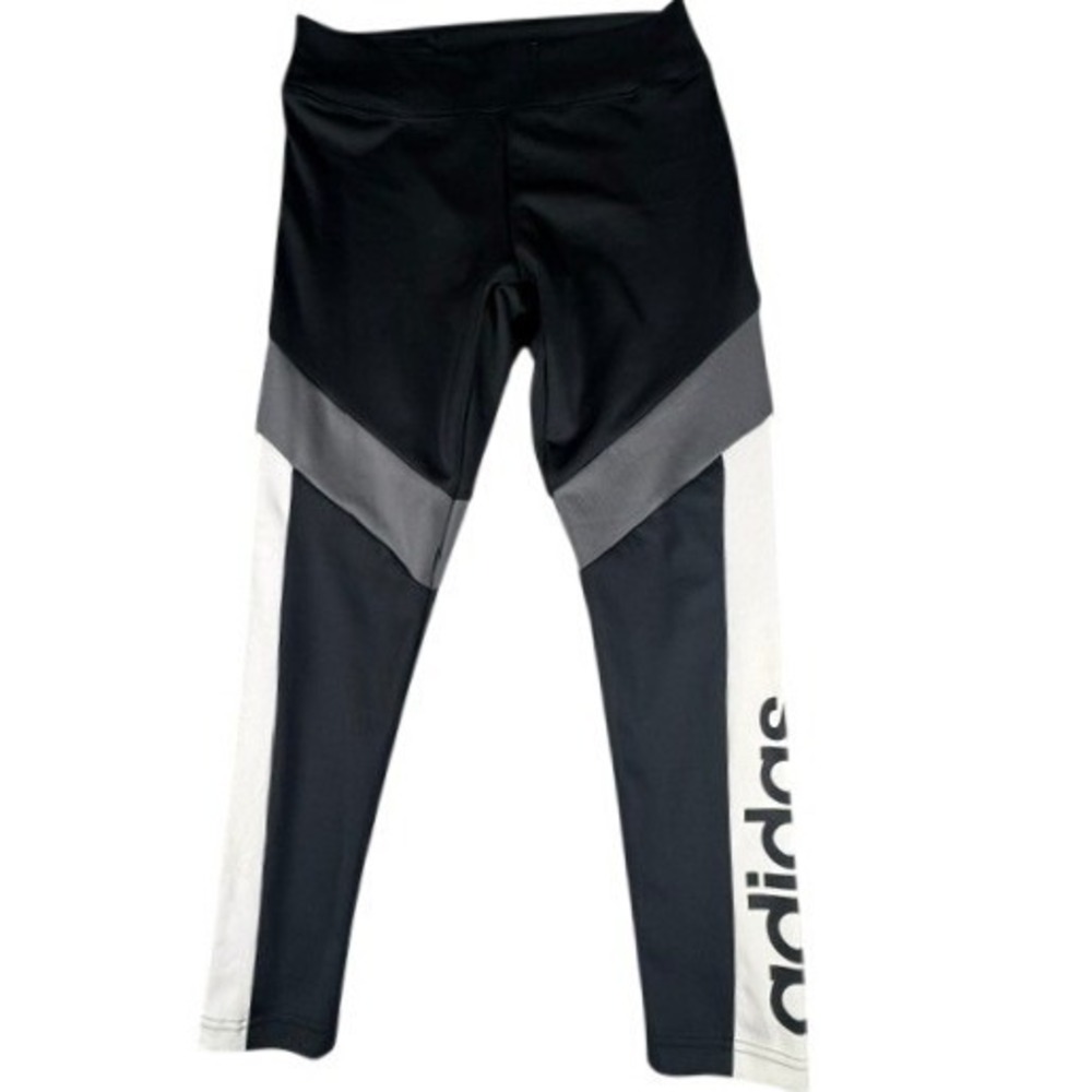 Adidas Womens Aeroready Athletic Leggings Size M Black Grey White Performance